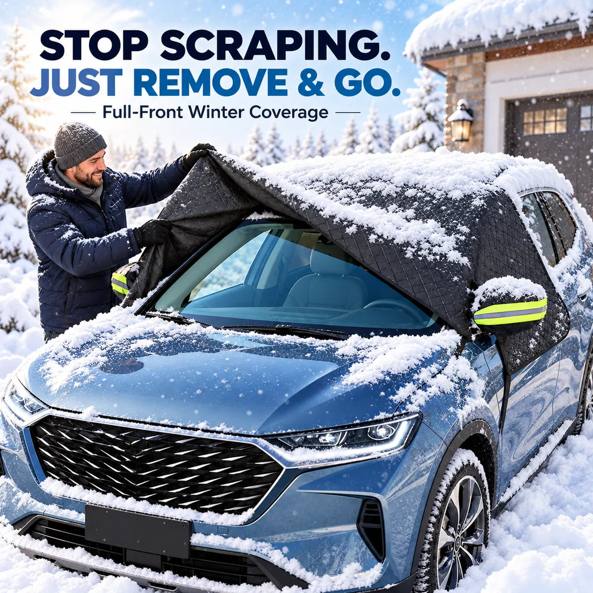 🔥 40% OFF — 💞54K+ SOLD!🔥All-Season Windshield Snow Cover with Mirror Protection❄️